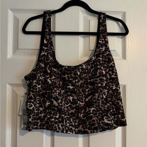 NWT Leopard Print Corset Crop Top